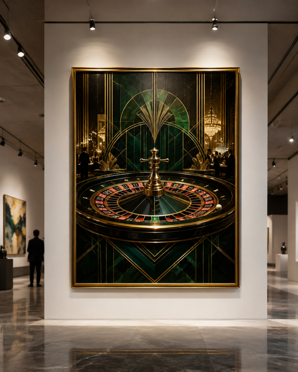 Custom casino painting by Clemence Seilles for gaming interior