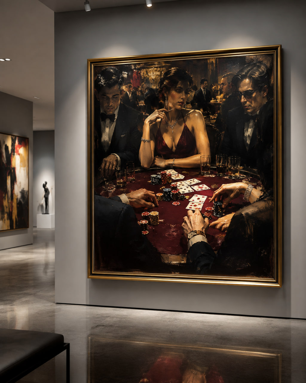 Contemporary casino artwork and luxury gaming painting